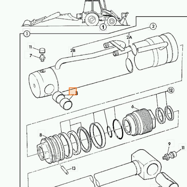 Tuleja podstawy siłownika podnoszenia wysięgnika przedniego [808/00309] do JCB 3CX, 4CX, 5CX